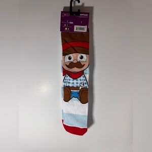 Vee Friends Odd Sox Men’s Unisex 8-12 Cowboy Novelty White, Brown & Red New